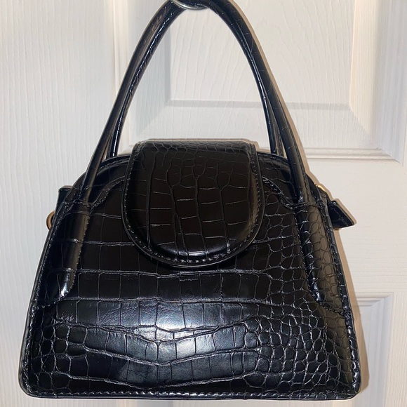 POPULAR SOLD OUT CROC CROCODILE FAUX LEATHER ZARA MINI CITY BAG PURSE - Picture 3 of 3
